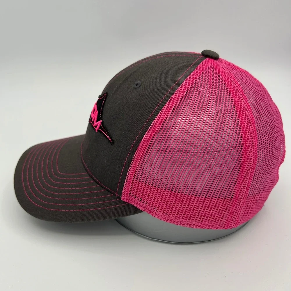 Fathom Offshore Trucker Hat Womens OS Gray Pink Mesh Fishing Outdoor Style